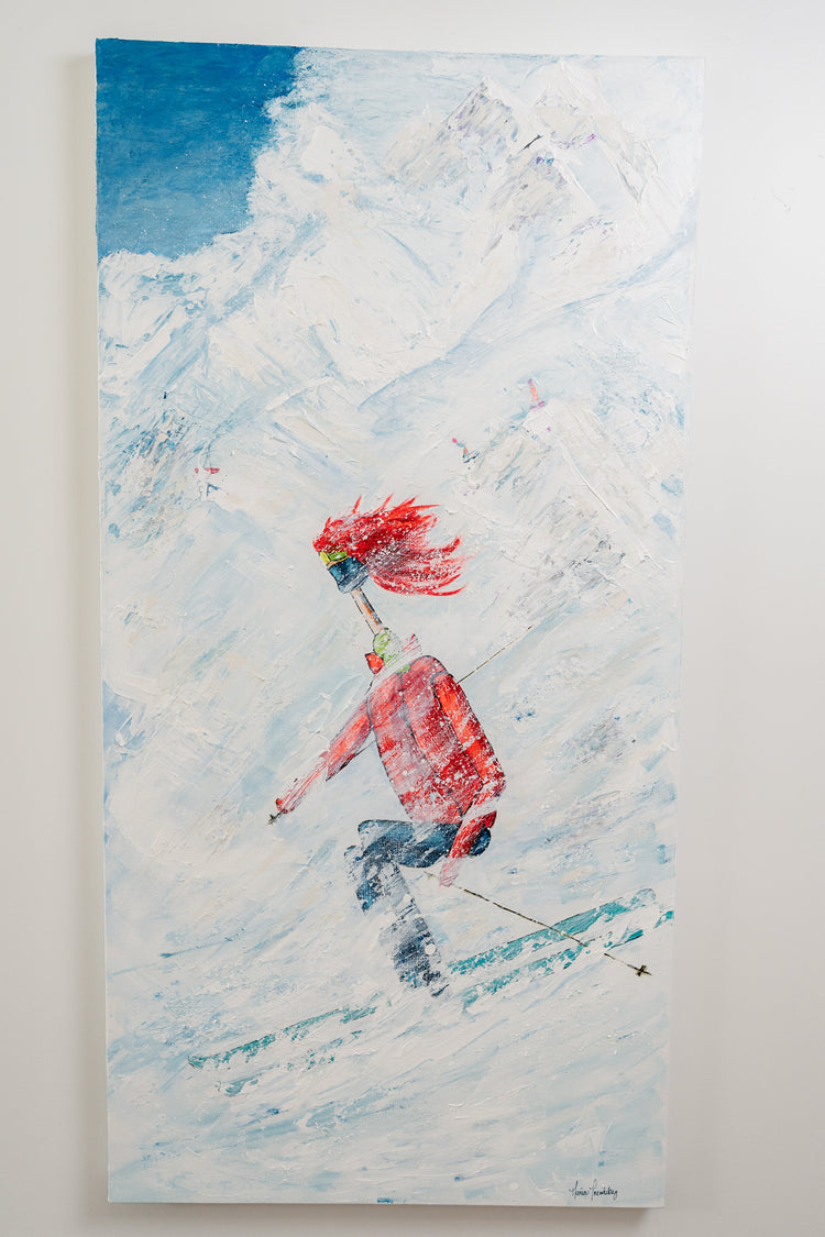 Élan sur la poudreuse