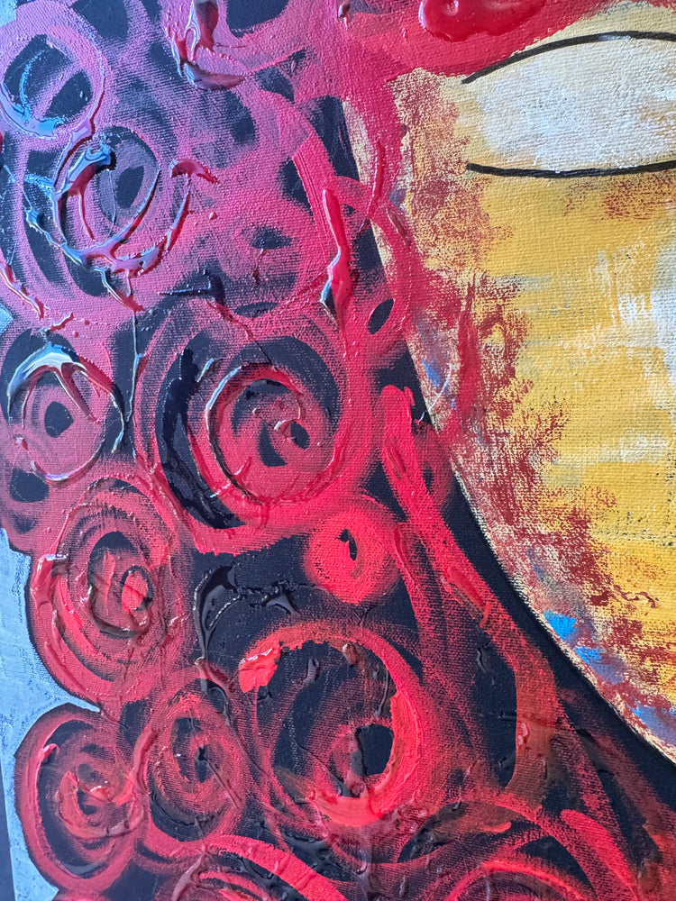 Mes boucles , 24 x 30 po, acrylique