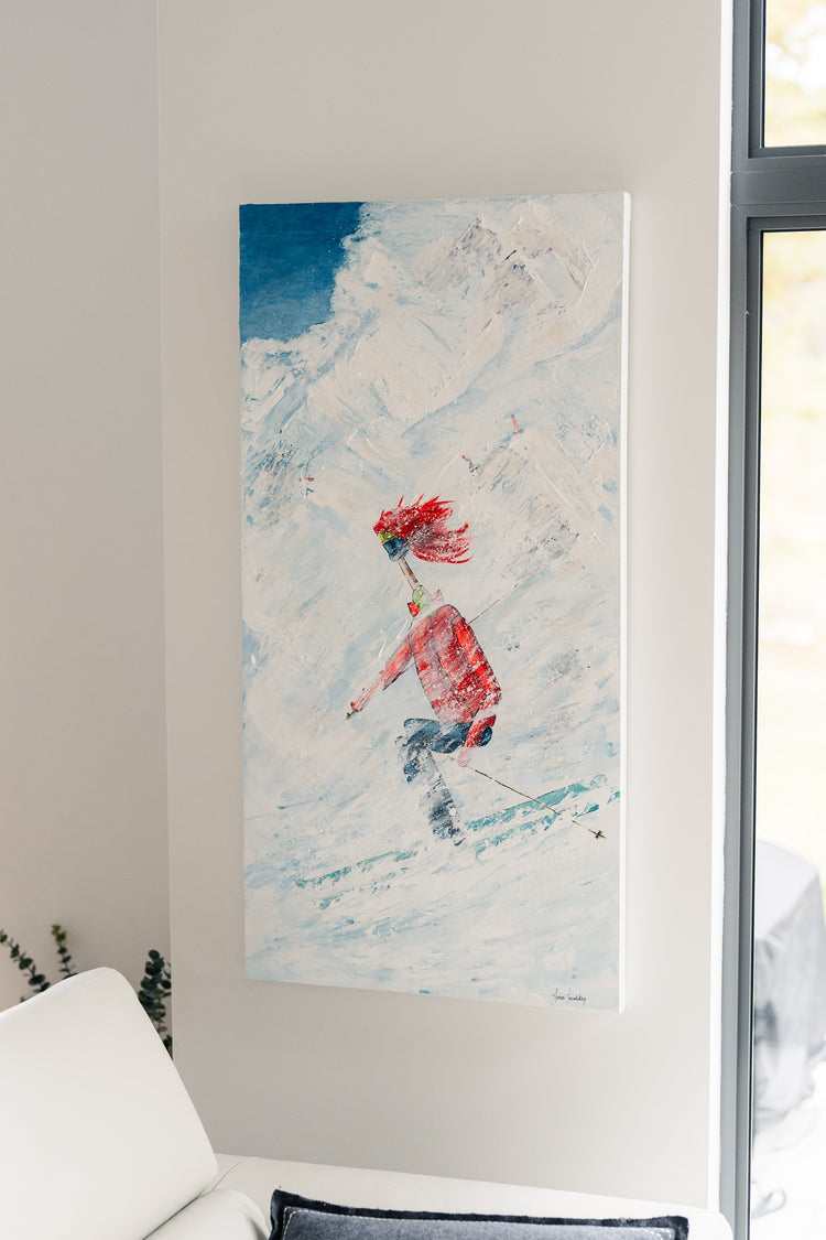 Élan sur la poudreuse