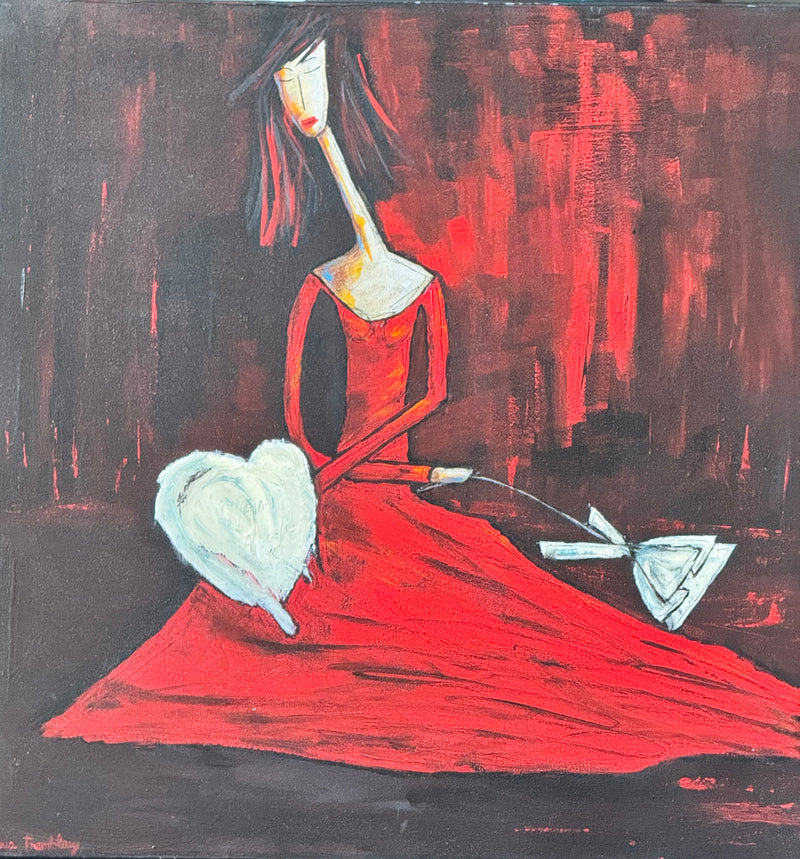 Jamais loin , toujours dans mon coeur , 24 x 24 po, acrylque