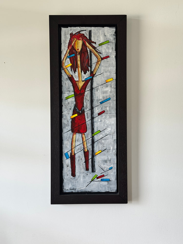 Les barrières tombent , 10 x 30 po, acrylique